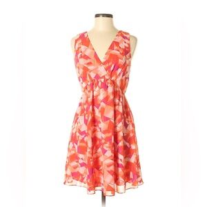 NEW Coral/Purple V-neck Sleeveless Dress